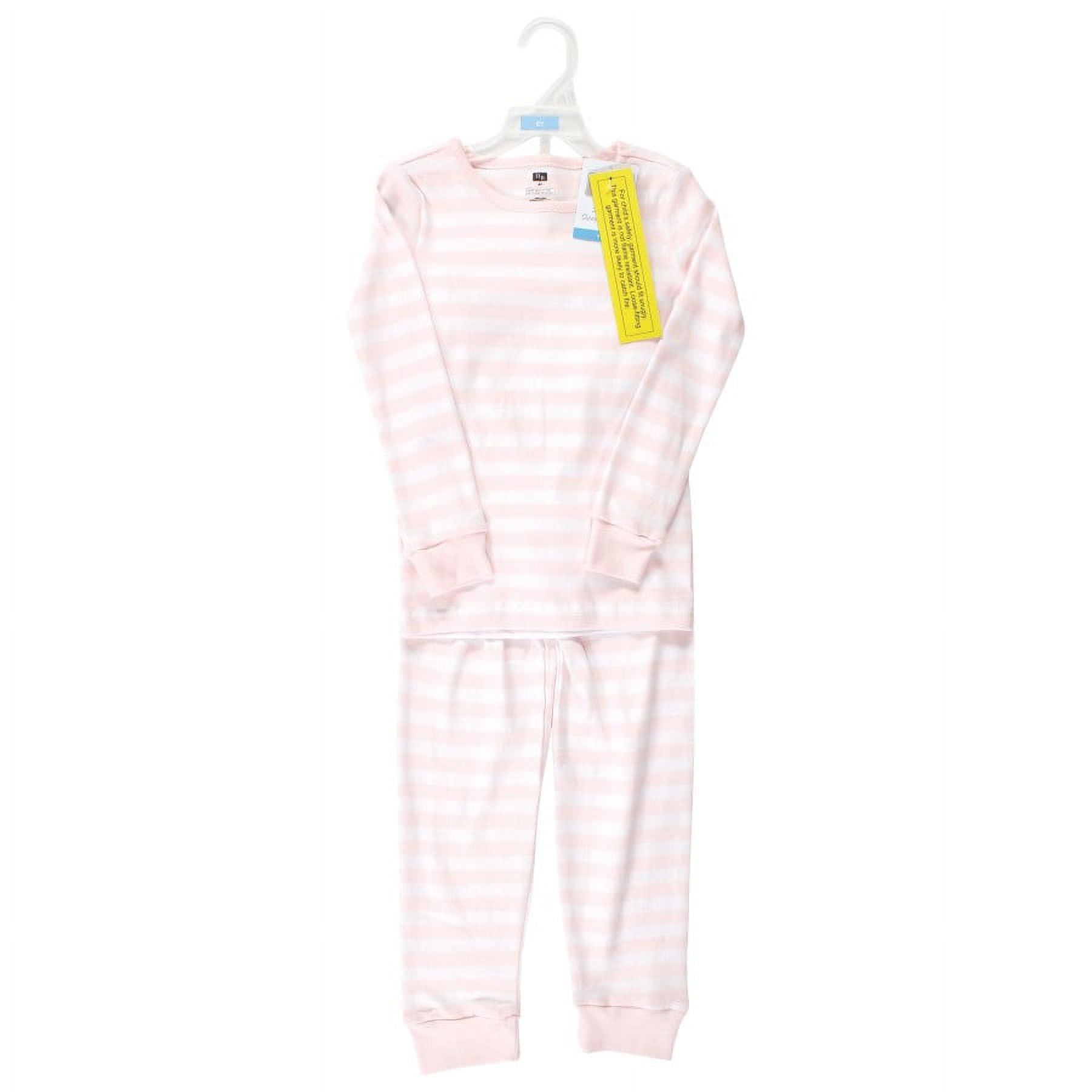 Hudson Baby Infant Girl Cotton Pajama Set, Soft Pink Stripe, 18-24 Months