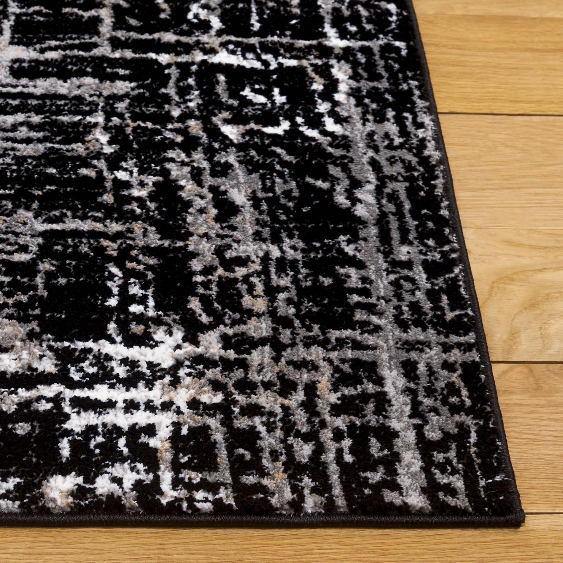 SAFAVIEH Parker Tyson Abstract Area Rug, Black/Ivory, 5'3" x 7'6"
