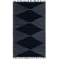 thumbnail image 3 of Unique Loom Chindi Cotton Collection Area Rug - Briah (5' 1" x 8' Rectangle Navy Blue/Ivory), 3 of 7