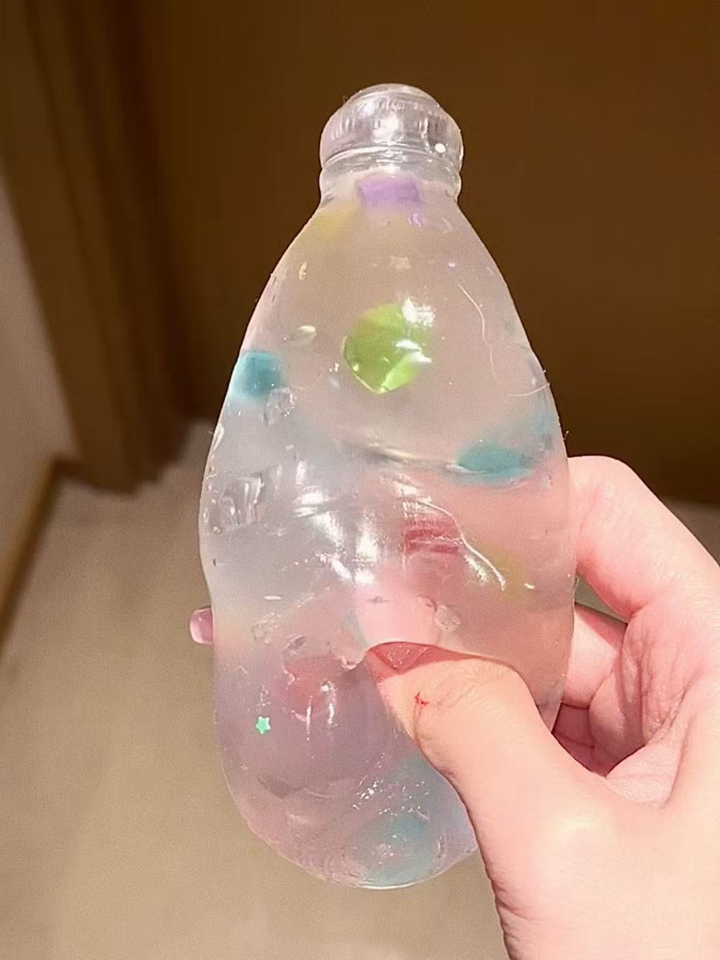 Soda Bottle Stress Ball - Water Bottle Squeeze Ball for ASMR Sensory Relief, Adult Anti-Stress Fidget Gadget for Desk & Travel