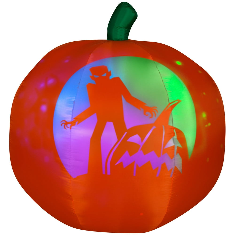 5' Airblown Panoramic Projection Pumpkin Halloween Inflatable Walmart