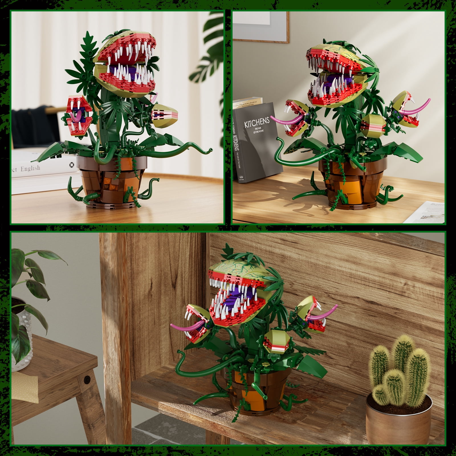 Audrey II Building Block Kit Piranha Plant Flower Building Toys Horrors Shop Cannibal with Openable Mouth Collectible Gift for Tv Fans Friends Birthday Christmas Halloween