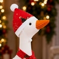 thumbnail image 4 of FAMTKT Christmas Porch Goose Statue Outfit with Red Christmas Hat Scarf, Yard Statue Goose Clothing Set for Garden Patio, Winter Holiday Outdoor Decor, 4 of 6