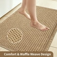 thumbnail image 4 of Upgraded Waffle Bath Mat, Super Absorbent Non Slip Bath Mats for Bathroom Floor, Machine Washable Bathroom Rugs with Tassels, Rubber Backed Bathroom Mats, Ultra Soft, 16.9" x 24", Khaki, 4 of 8