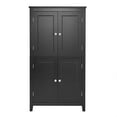 thumbnail image 4 of Tcbosik Large Storage Cabinet with 4 Doors, Freestanding Bathroom Cabinet with Adjustable Shelf, Modern Pantry Cabinet for Living Room, Dining Room, Kitchen, Black, 4 of 9