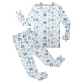 thumbnail image 2 of Pyjamas pour Enfants Filles Printemps Col Rond Manches Longues avec Pantalon Ensemble de Pyjamas 2 Pcs Vêtements de Maison Pyjama Bleu 2 Ans-3 Ans, 2 of 5