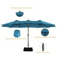 thumbnail image 4 of 15ft Large Patio Umbrella with Solar Lights, Double-Sided Outdoor Market Rectangle Beach Umbrellas with 36 LED Lights, Umbrella Base (Stand) Included, 4 of 8