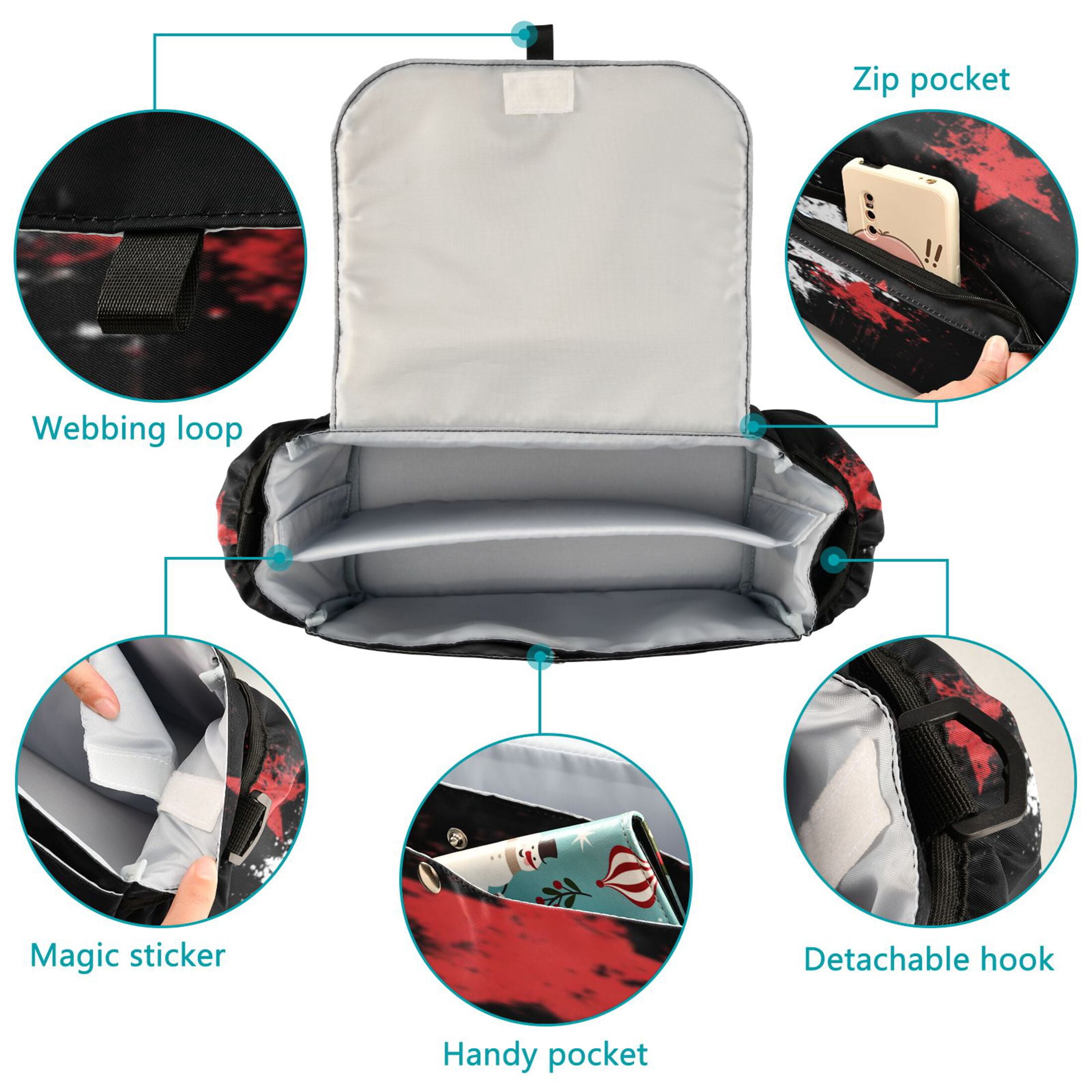 DIXRUYEE Stroller Organizer Scattered Stars Printed