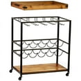 thumbnail image 3 of SEI Chariot de Bar à Plateau Mayson Furniture, Noir et Naturel, 3 of 5