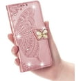 thumbnail image 3 of Wallet Case for Google Pixel 8 Pro Case Crystal Glitter Bling with Card Holder Stand Leather Flip Wallet Phone Case Diamond Butterfly Protective Case for Google Pixel 8 Pro Crystal Rose Gold, 3 of 8