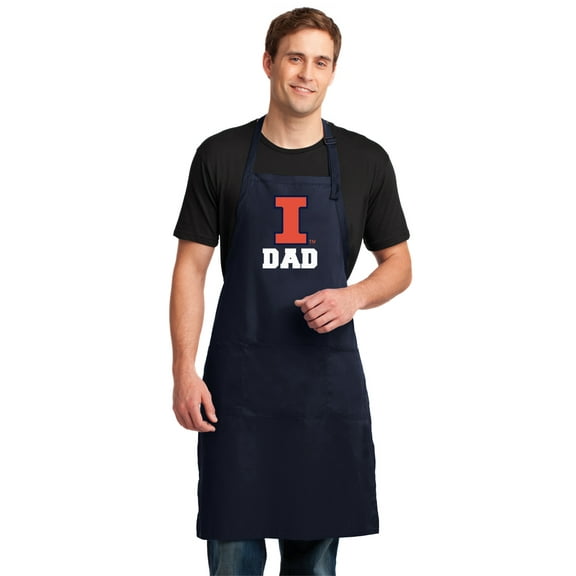 Large University of Illinois Dad Apron OFFICIAL Illini Dad Aprons