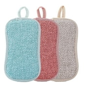 Towel Absorbent Wiping Rags Dish Kitchen 2Sided Grease Sponge Cloth Cleaning Cleaning Supplies Bottle Cleaning Brush Set with Holder Gas Stove Grill Sink Tub for Small Bring It on Hard Water Stain