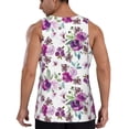 thumbnail image 3 of Xecao Violets Flowers Men's Tank Top Workout Quick Dry Sleeveless Gym Jogging Muscle Shirts Summer Swim Beach Tops, 3 of 9
