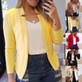 thumbnail image 3 of YAR Talla Grande Color Sólido Sin Botón Blazer Mujer Manga Larga Traje Delgado Chamarra Abrigopangjing, 3 of 4