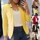 thumbnail image 3 of YAR Talla Grande Color Sólido Sin Botón Blazer Mujer Manga Larga Traje Delgado Chamarra Abrigopangjing, 3 of 4