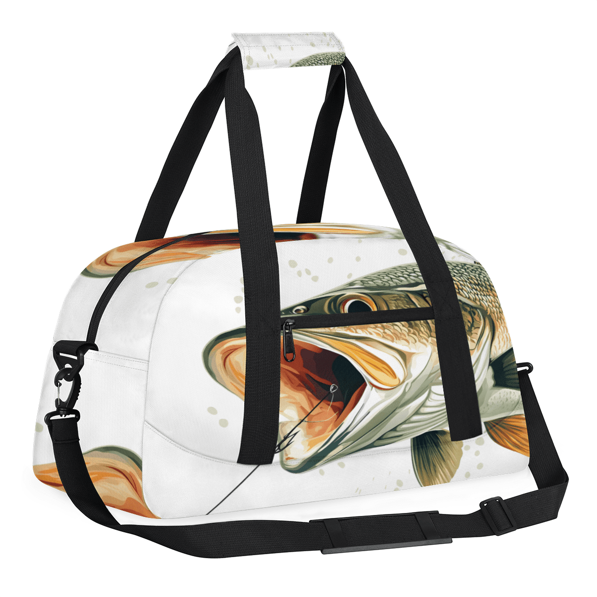 Herdesigns Fish Sports Duffle Bags Travel Duffle Bag Gym Bag Funny Fishes Weekender Travel Bag Waterproof Overnight Bag Carry On Travel Tote Bag Dance Bags