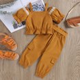 thumbnail image 5 of Sngxgn Girls Clothes 2 Piece Outfit Top Pants Set with Shirt(Brown,100), 5 of 8