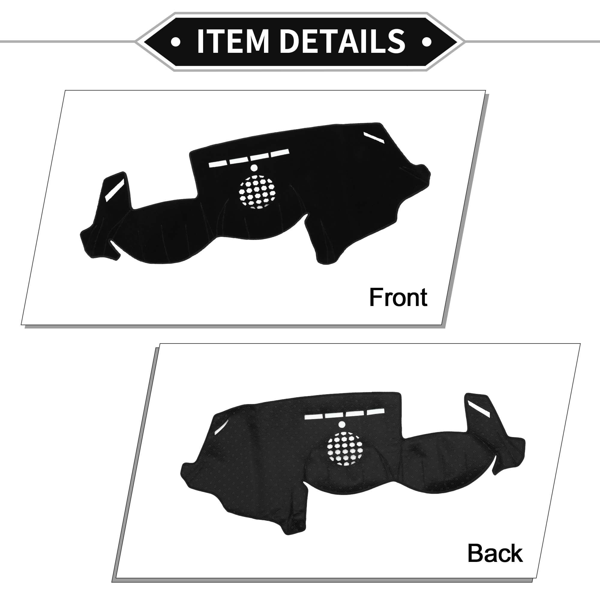 Unique Bargains Dashboard Covers for BMW 6 2003-2010 Non-Slip Dash Cover Mat Polyester Black Front Dash Cover Mat