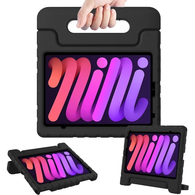 Paquete de Mica de Hidrogel y Funda Para Ipad Mini 6 / Mini 7 Negra