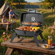 MASTER COOK Portable Charcoal Grill, Foldable BBQ Grill with Adjustable Vent for Outdoor Camping, Patio, Tailgating, Travel