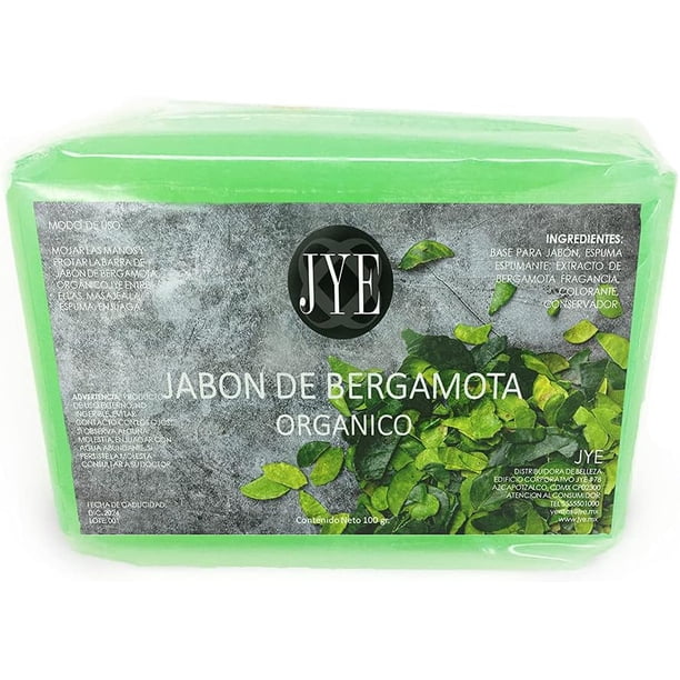 JYE Jabón de Bergamota Orgánico libre de químicos, auxiliar en Crecimiento Barba y Bigote, Producto hidratante para cabello