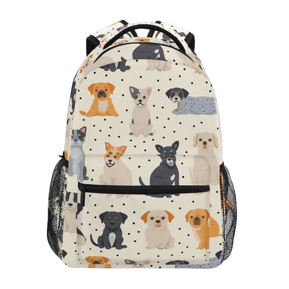 ALAZA Stylish Backpack Difference Dogs and Polka Dots Elementary Bookbag Personalized Laptop School Bags Travel Daypack