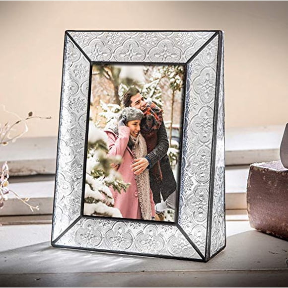 J Devlin Pic 126 Series Clear Vintage Stained Glass Picture Frame Assorted Sizes (4x6 Vertical)