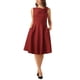 thumbnail image 1 of Vestido de cóctel elegante Inspire Chic para mujer, vestido midi formal sin mangas con vuelo, talla XL, color rojo vino, 1 of 5