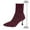 #023-Wine, variant on Women's Fashion Casual Chunky Heel Ankle Boots - Solid Color Stretchy Fly Knit Square Toe Sock Boots, Autumn Winter High Heel Short Boots New Arrival