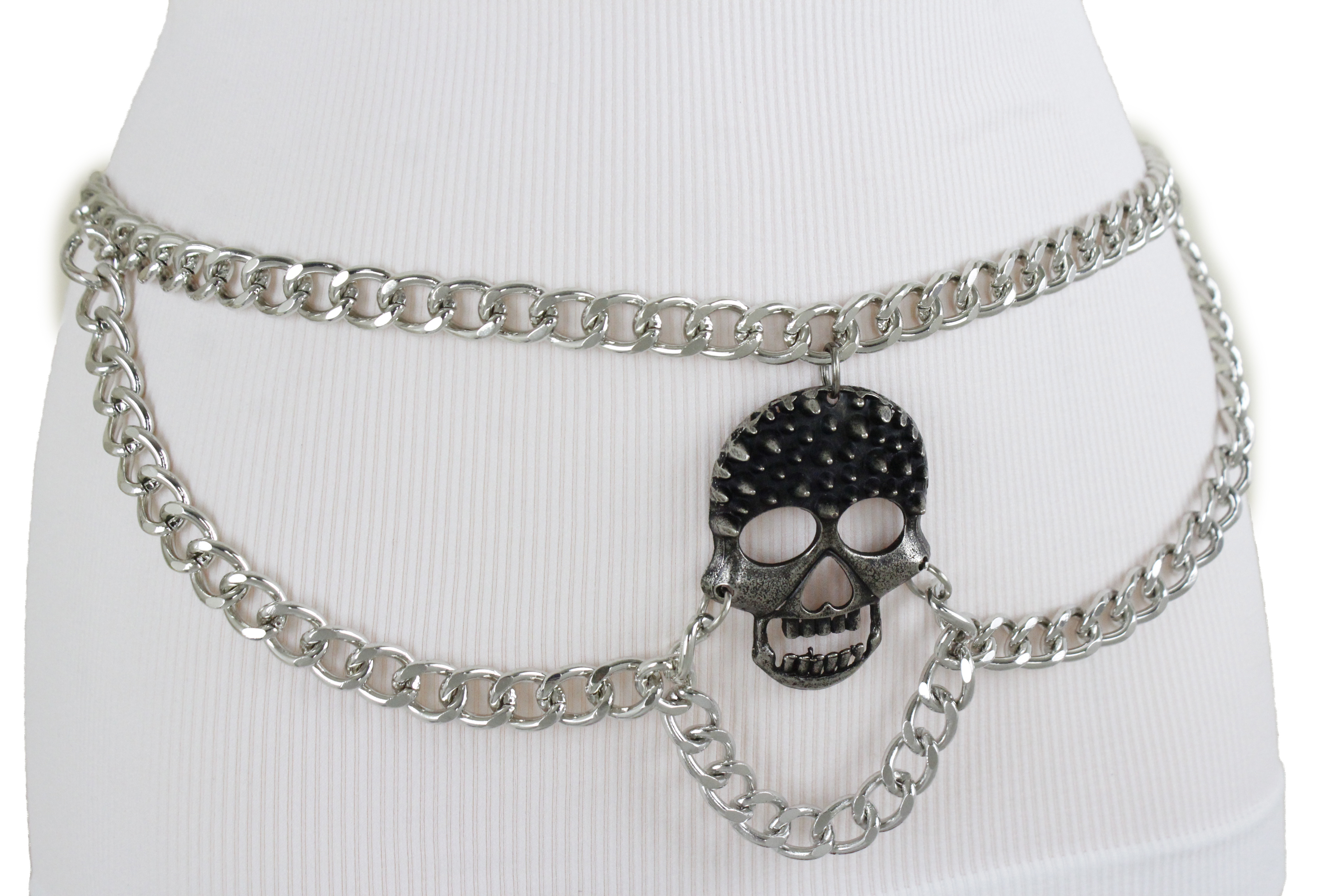 skull chain belt
