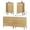 Oak, variant on 4 Pcs Bedroom Set,6 Drawer Dresser and Nightstand Sets for Bedroom, Night Stand Set of 2, Double Dresser with Reeded Design, Wood Chest of Drawers Modern Storage Cabinet Set