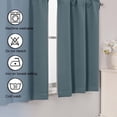 thumbnail image 4 of Chyhomenyc Short Blackout Curtains 30 Inch Length, Rod Pocket Kitchen Curtains for Small Windows, Half Window Tier Curtains for Basement Cabinet Camper RV Bunk, 2 PCS, Each 30Wx30L, Stone Blue, 4 of 8