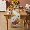 thumbnail image 4 of Pastoral Sunflower Bee Farm Truck Table Runner 36 Inches Long,Kitchen Dining Tablerunners Retro Letter Linen Table Runners Dresser Scarves for Home Dinner Wedding Holiday Party Decor, 4 of 9