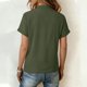 thumbnail image 5 of Tops de Manga Larga de Encaje para las Mujeres Más Tamaño Botón Cuello en V Color Sólido Suave Y Transpirable Blusa para Uso Diario Informal, 5 of 9