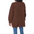 thumbnail image 4 of Women's Chunky Cable Knit Sweater Oversized Crewneck Cozy Soft Winter Pullover (Coffee, XL), 4 of 5