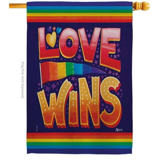 Americana Home & Garden H141312-BO 28 x 40 in. Love Wins House Flag