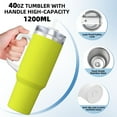 thumbnail image 3 of Sikiie Yellow Insulated Stainless Water Bottle Lid Travel Mug Cup Insulated Tumblers Cup 40oz Ice Bully With Handle, 3 of 8