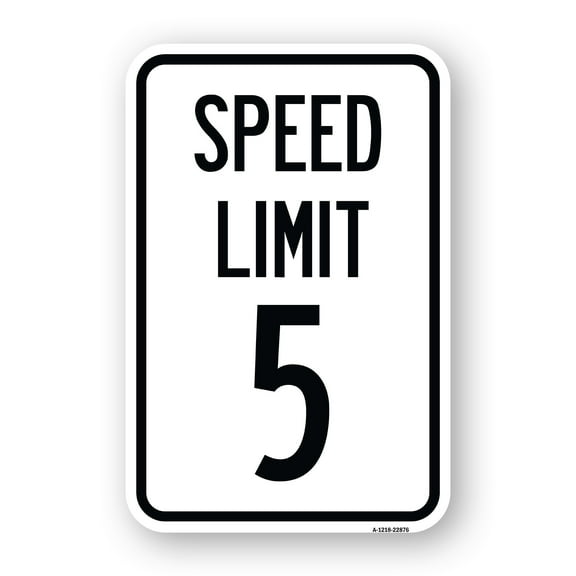 SignMission A-1824-22876 18 x 24 in. Aluminum Sign - Speed Regulation Sign Speed Limit 5 MPH