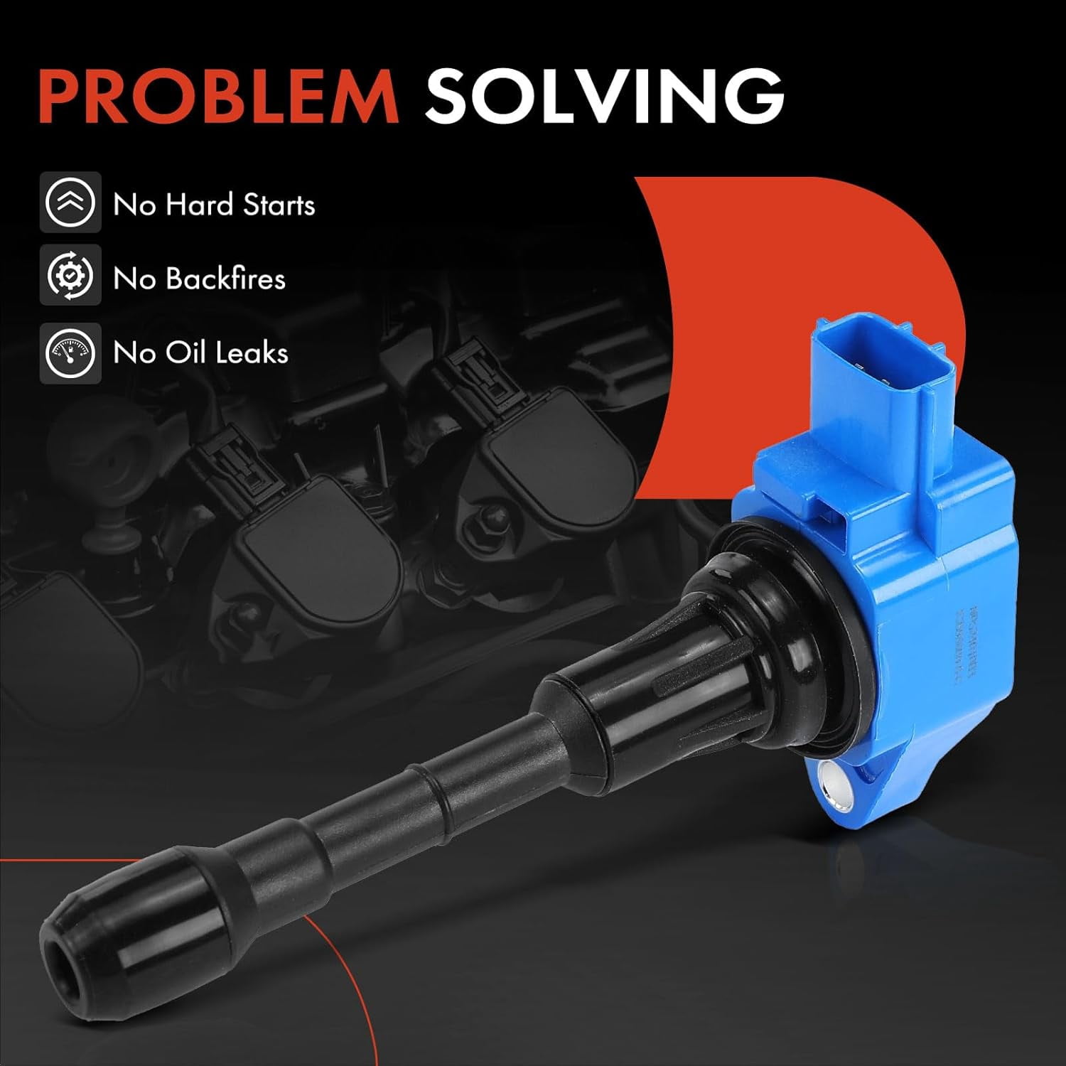 A-Premium (Blue) Engine Ignition Coil Pack Compatible with Nissan Altima 2007-2018, Murano, Pathfinder, Maxima, Quest & Infiniti QX60, Q50, G25, G35, M35, M35h, Q70, JX35, FX35, EX35, 6-PC Set