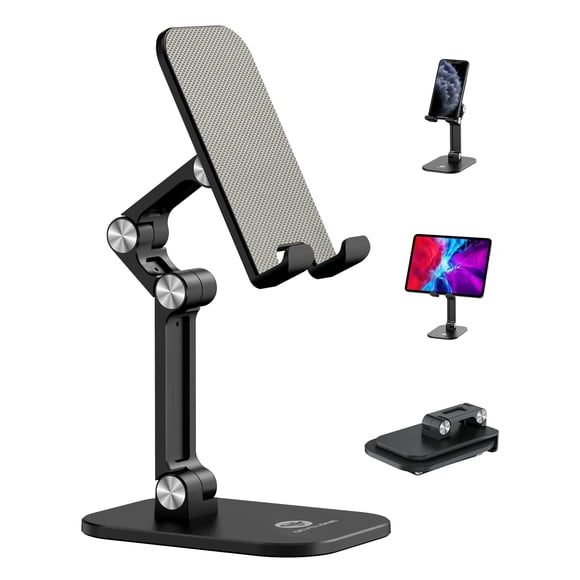 Soporte para teléfono OCYCLONE, ajustable en ángulo de altura, plegable, negro