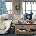 thumbnail image 2 of Phantoscope Christmas Holiday Series Velvet Embroidered Letters Penguin Bear Decorative Throw Pillow Cover with Insert,Blue Snowflake,18" x 18", Set of 4, 2 of 3