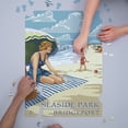 thumbnail image 3 of Bridgeport, Connecticut, Woman on the Beach (1000 Piece Puzzle, Size 19x27, Challenging Jigsaw Puzzle for Adults and Family, Made in USA), 3 of 4