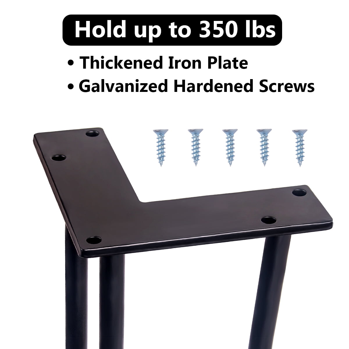 28" Heavy-Duty Hairpin Legs (8-Pack), Industrial Steel Table & Desk Risers w/ Scratch-Free Rubber Pads - DIY Furniture Upgrade, Black