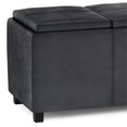 thumbnail image 4 of Trent Home Faux Air Leather Rectangular Storage Ottoman in Black, 4 of 7