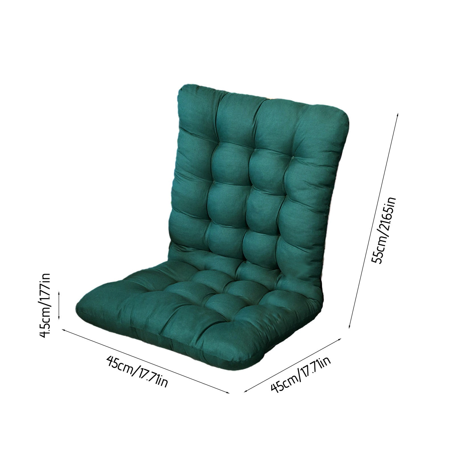 Coollooc Outdoor Patio Chair Cushions Seat High Back Tufted Pillow 17.71x39.37x1.96 Inches Splash Proof Fade Resistant Replacement Rocking Chair Cushions with Ties(Green)