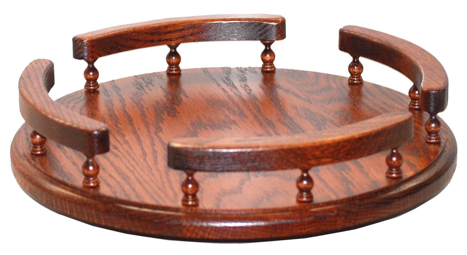 Furniture Barn USA™ Oak Round Tabletop Lazy Susan with Rail