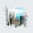thumbnail image 2 of Bolokofsky, Ronald 20x20 White Modern Wood Framed Museum Art Print Titled - Chicago Skyline II, 2 of 4