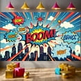 thumbnail image 3 of Hero Banner Colorful Design City Night Banner Party Backdrop for Birthday Party Baby Shower Photography Background, 3 of 9