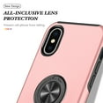 thumbnail image 7 of for iPhone XS / X Case, 360° Rotatable Ring Holder Kickstand Dual Layer Military-Grade Drop Tested Protection Support Car Holder Mount Magnetic Absorbing Bumper Phone Case, Rosegold, 7 of 7