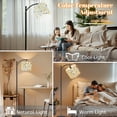 thumbnail image 5 of Arc Floor Lamp with Adjustable Lampshade Abstract Geometric Bold Colorful Shapes Modern Design Standing Lamp 3 Color Temperatures Dimmable Tall Pole Lamp with Foot Switch for Bedroom, 5 of 8
